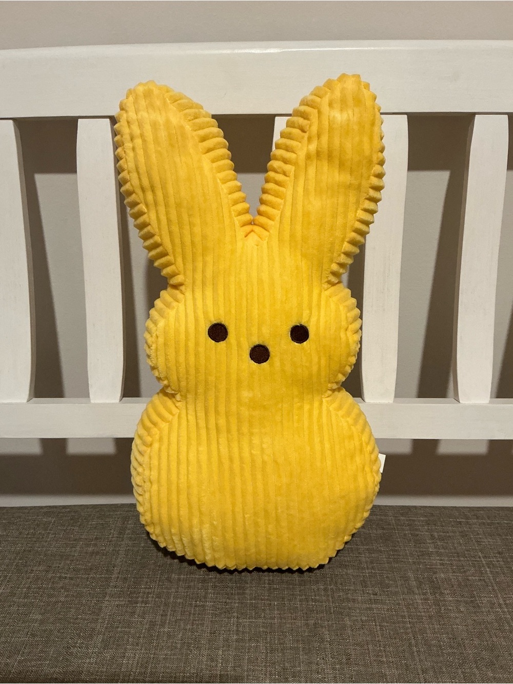 Peeps Yellow Corduroy Bunny Accent Pillow - Plush Kids Pillow